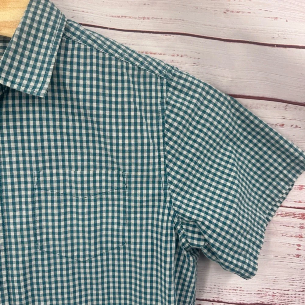 The North Face Shirt Mens Size XL Gingham Plaid Short Sleeve‎ Button Up Casual